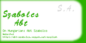 szabolcs abt business card